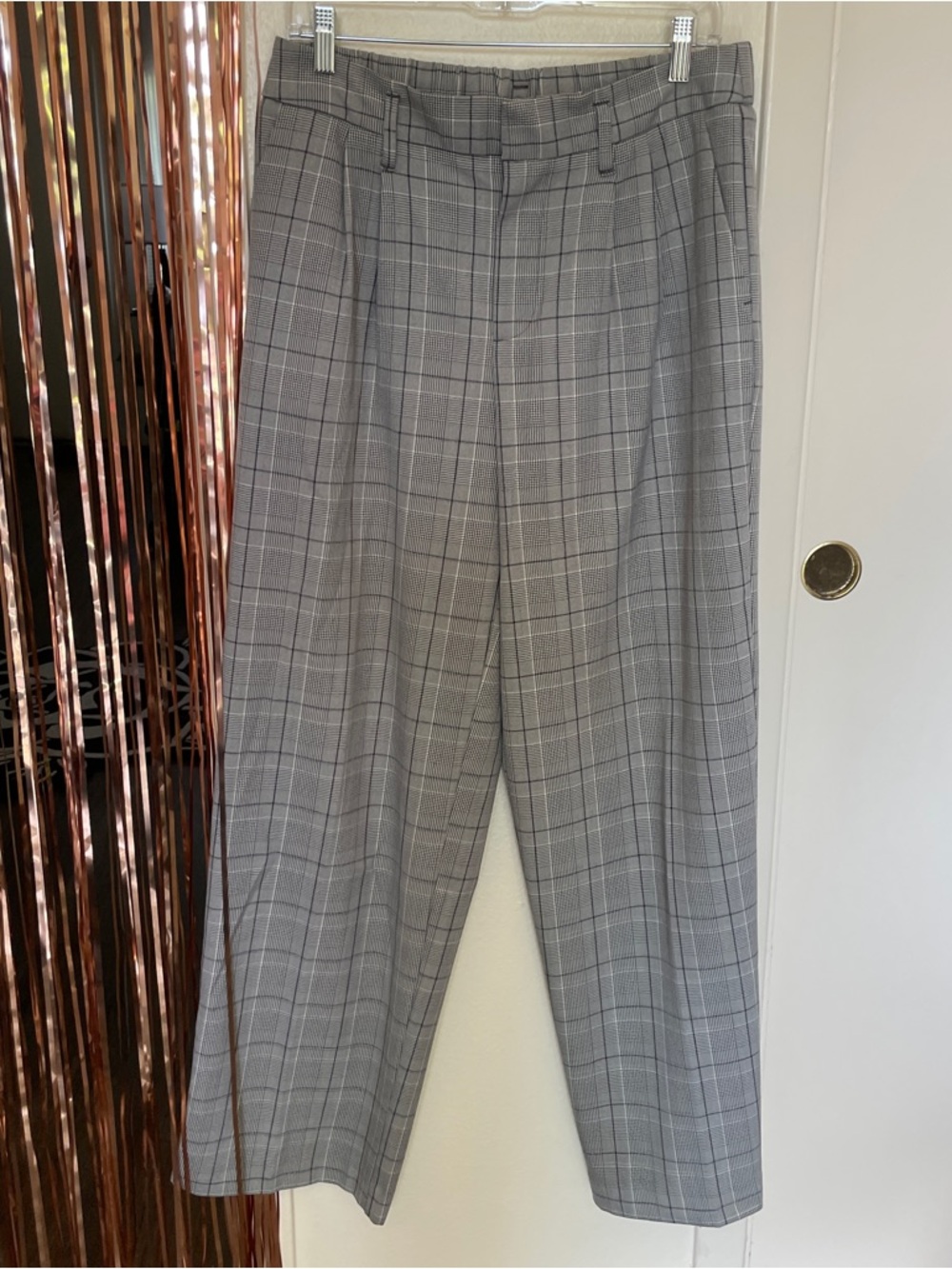 Plaid trousers- elastic waist